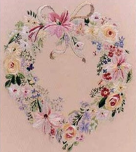 Embroidery Kit Floral Heart, Design Perfection E2000
