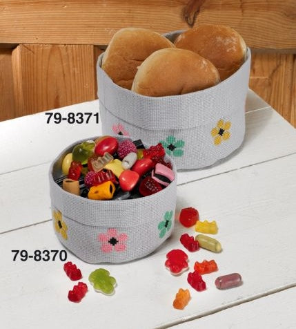Flower Basket Cross Stitch Kits - PAIR, Permin 79-8370/1