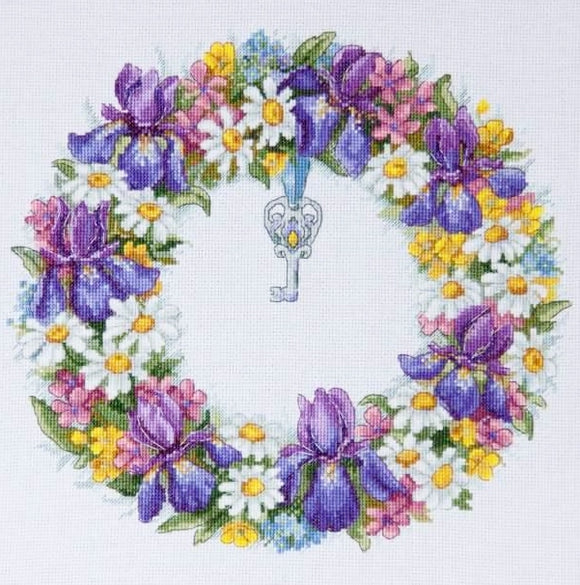 Flower Wreath Cross Stitch Kit, Merejka K-108