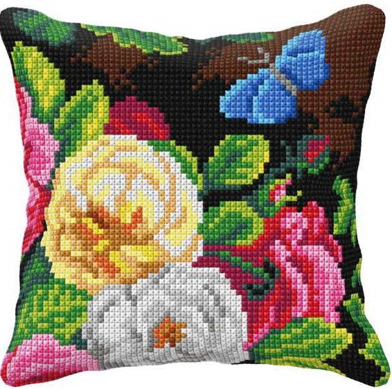 Flowers and Butterfly CROSS Stitch Tapestry Kit, Orchidea ORC99037