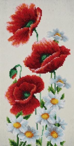 Flowers of the Field Bead Embroidery Kit, Bead Work Embroidery VDV TN-0794