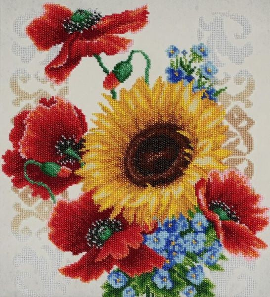 Bead Embroidery Kit Flowers of The Field Bead Work Kit VDV, TN-0793