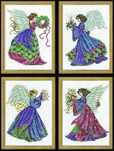 Four Christmas Angels Cross Stitch Kit, Design Works 5985