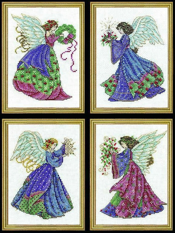 Four Christmas Angels Cross Stitch Kit, Design Works 5985