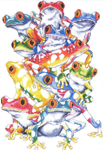 Frog Pile, Tree Frogs Counted Cross Stitch Kit, Design Works 2599