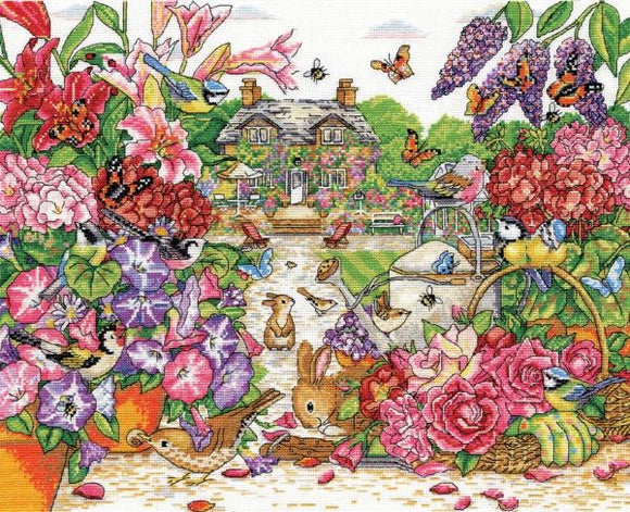 Full Bloom Garden Cross Stitch Kit, Design Works 3393