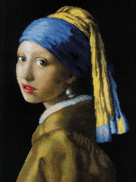 Girl with a Pearl Earring Cross Stitch Kit, (LARGE) Riolis R100/063