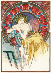Girl with Easel Cross Stitch Kit, Mucha, Riolis  R100/058