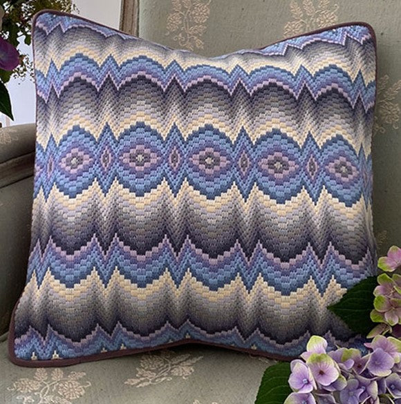 Glorafilia Bargello Veronese Blue COUNTED Tapestry Needlepoint Kit