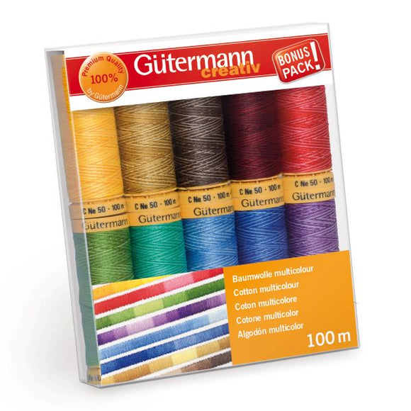 Gutermann Thread Set, NATURAL COTTON Sew-All Sewing Thread, Pack of 10, 734521\1
