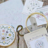 Flower Meadow Embroidery Kit with Hoop, Hawthorn Handmade