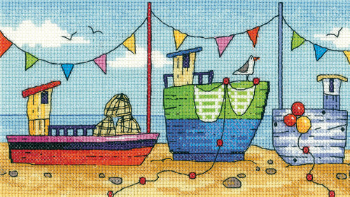 Boats, Counted Cross Stitch Kit, Heritage Crafts BSBO1277