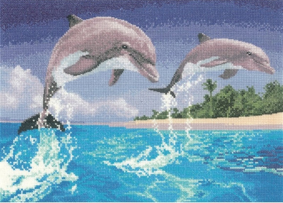 Dolphins Counted Cross Stitch Kit, John Clayton Power and Grace