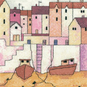 Harbour Wall Cross Stitch Kit, Heritage Crafts Painted Harbours