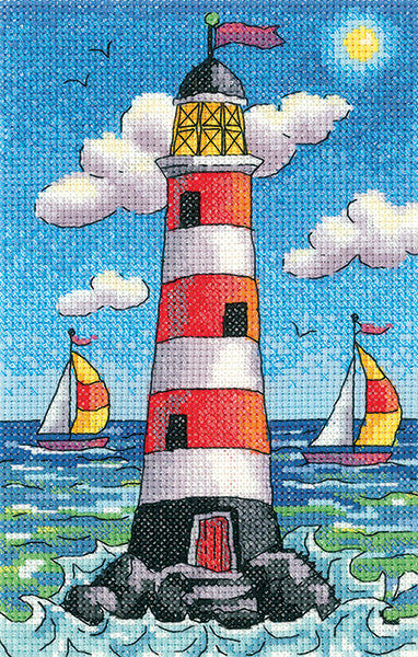 Lighthouse by Day, Counted Cross Stitch Kit, Heritage Crafts BSLD1388