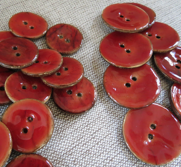 Glazed Coconut Buttons,  Damson Button - Large,  30mm