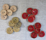 Glazed Coconut Buttons, Salmon Button - Large, 30mm