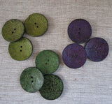 Coconut Buttons, Forest Green Textured Flock Coconut Button - Extra Large, 40mm