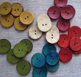 Coconut Buttons, Turquoise Rustic Textured Coconut Button - Extra Large, 40mm
