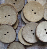 Coconut Buttons, Cream Rustic Textured Coconut Button - Extra Large, 40mm