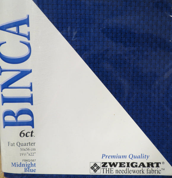 Aida 6 count Fabric, Zweigart 6ct Binca - Fat Quarter, FQ567 Midnight Blue