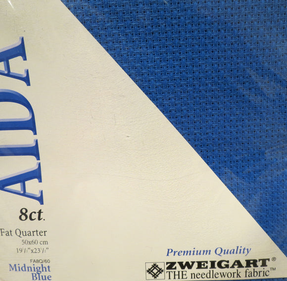 Aida 8 count Fabric, Zweigart 8ct Binca - Fat Quarter, FQ60 Royal Blue