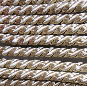 Trimming Cord, Luxury Cambridge Twisted Crepe Cord -Warm Beige 8mm