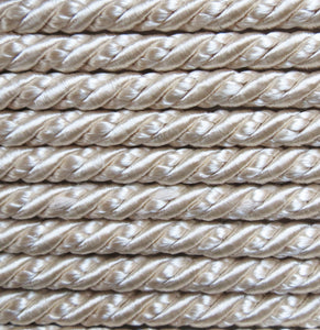 Trimming Cord, Luxury Cambridge Twisted Crepe Cord -Ivory 8mm