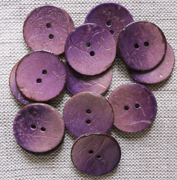 Coconut Buttons, Heather Rustic Textured Coconut Button - Large, 30mm