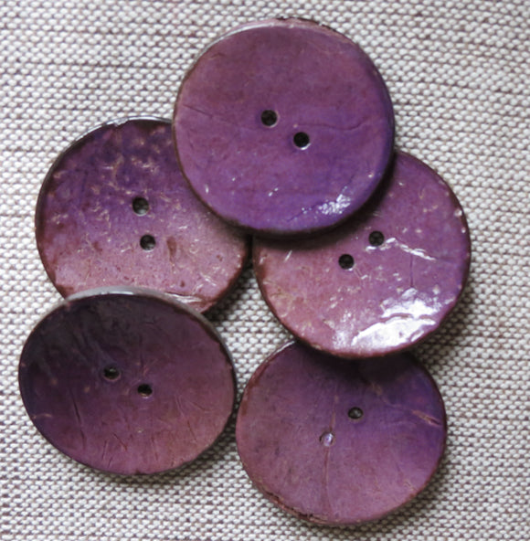 Coconut Buttons, Heather Rustic Textured Coconut Button - Extra Large, 40mm
