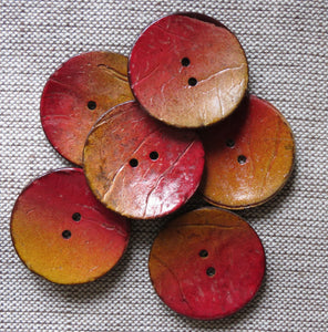 Coconut Buttons, Sunburst Rustic Textured Coconut Button - Extra Large, 40mm