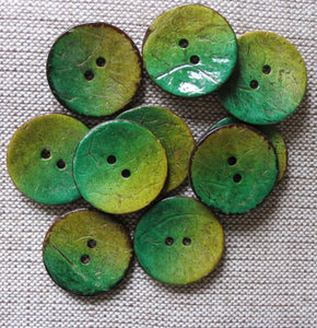 Coconut Buttons, Meadow Grass Textured Coconut Button - Large, 30mm
