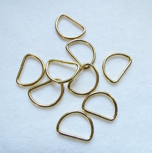 D Rings, Gold D-Rings - Gold 19mm - Pack of 6