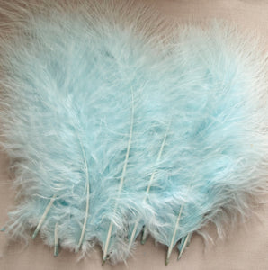 Marabou Feathers, Luxury Marabout Feathers - Premium Teal x 12