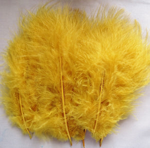 Marabou Feathers, Luxury Marabout Feathers - Premium Gold x 12