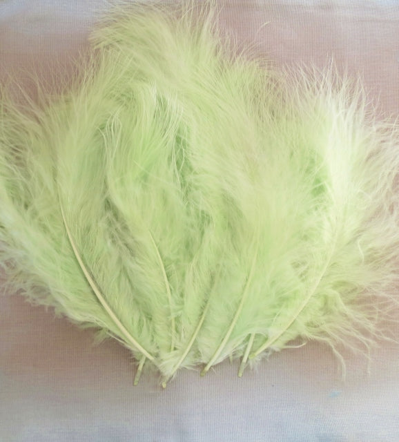Marabou Feathers, Luxury Marabout Feathers - Premium Green x 12