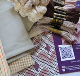 Bargello Cuori COUNTED Tapestry Needlepoint Kit, Designer's Needle