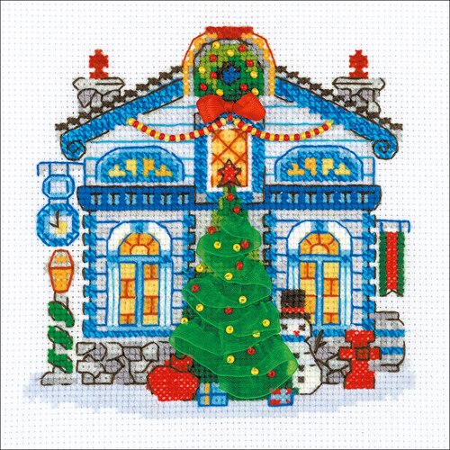 Ice House with Christmas Tree Cross Stitch Kit Riolis R1662