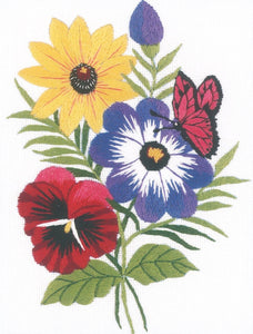 Pansy Butterfly Embroidery Kit, Janlynn 004-0852