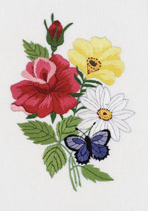 Rose Butterfly Embroidery Kit, Janlynn 004-0853
