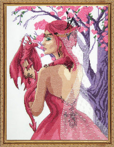 Cross Stitch Kit Dragon Princess, Counted Cross Stitch Kit J7004