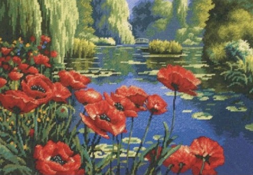 Lakeside Poppies Tapestry Needlepoint Kit, Dimensions D20066