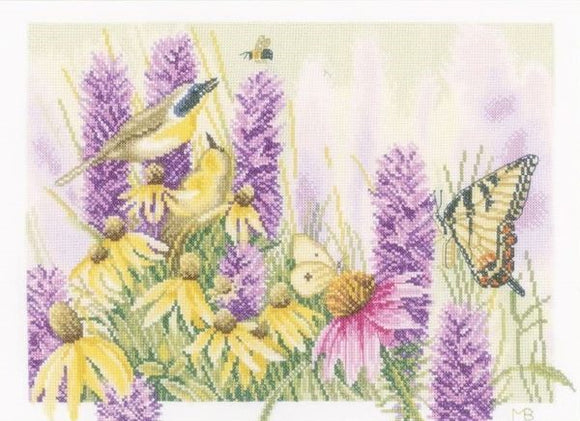 Butterfly Bush and Echinacea Cross Stitch Kit, Lanarte pn-0147541