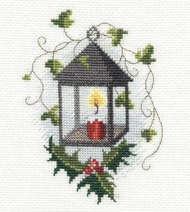Lantern Cross Stitch Christmas Card Kit, Derwentwater Designs