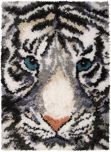 Latch Hook Rug Kit White Majesty Tiger, Needleart World L18003