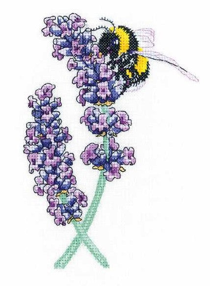 Lavender Bee Cross Stitch Kit, Heritage Crafts