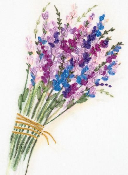 Lavender Bunch Embroidery Kit, Ribbon Embroidery Panna JK-2132