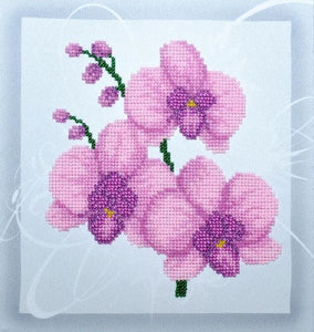 Lilac Orchid Bead Embroidery Kit, Bead Work Embroidery Kit VDV TN-0994