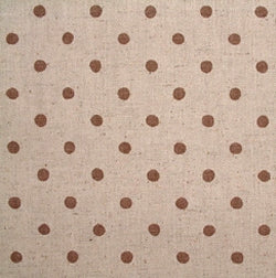 Linen Cotton Mix Fabric, Japanese Linen Dots, Brown on Natural - per HALF meter