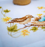 Little Bird in Nest Runner PRINTED Cross Stitch Kit, Embroidery Vervaco PN-0183686